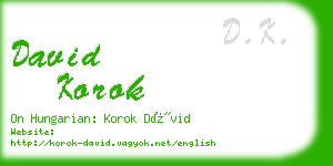 david korok business card